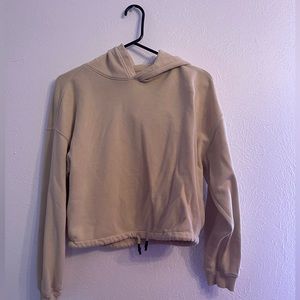 Light yellow cropped hoodie